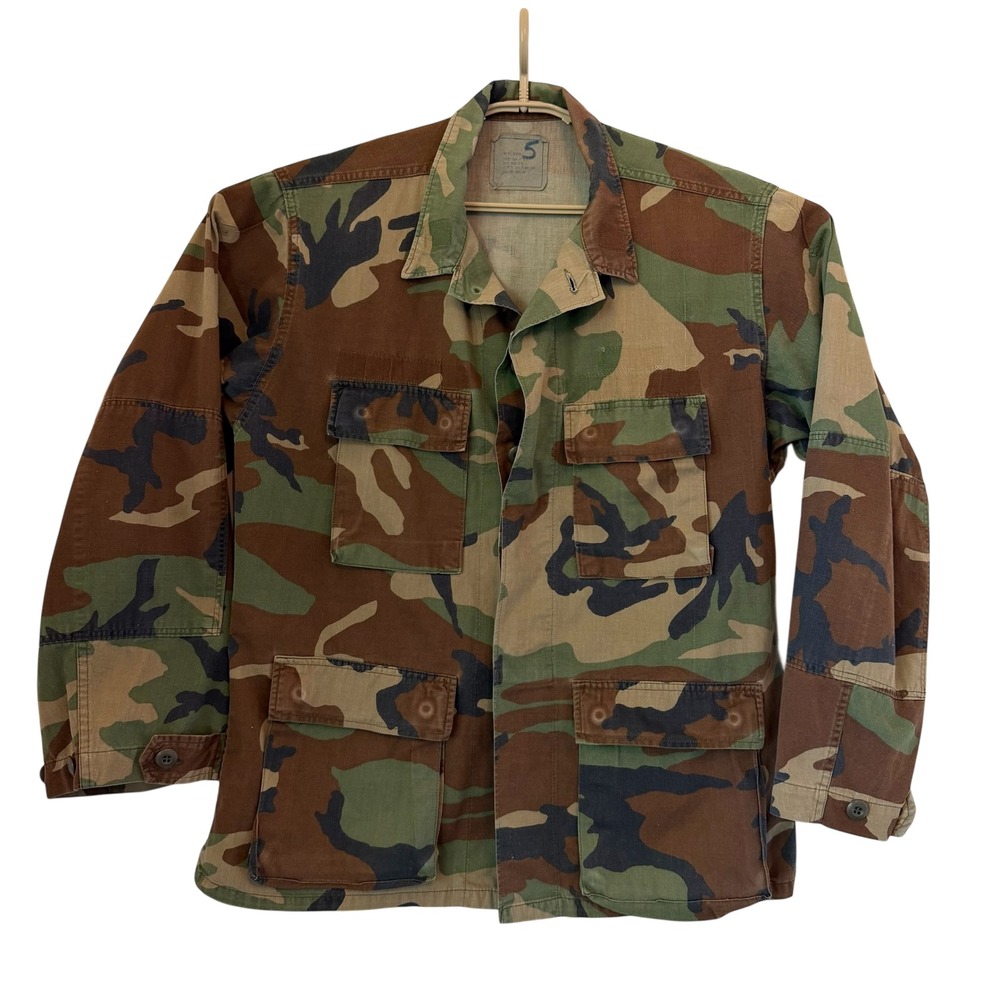 Selma Apparel US Military Woodland Camo Combat Coat Field Jacket Medium 5 80s
